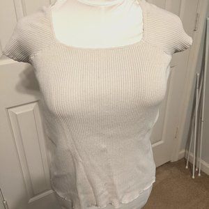 Modcloth Sweet Square Neck Ribbed Knit Top